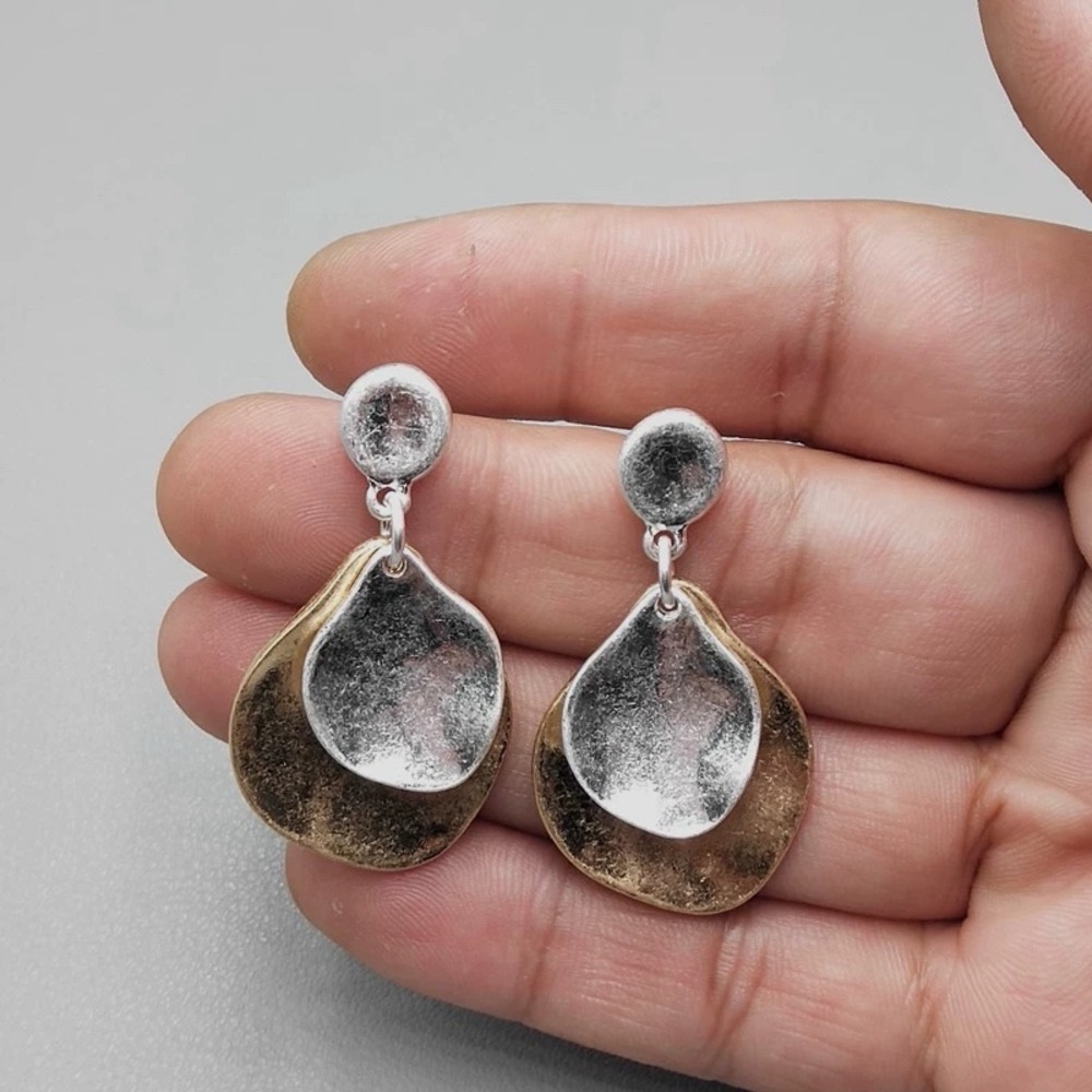 Elegant Silver and Gold Earrings